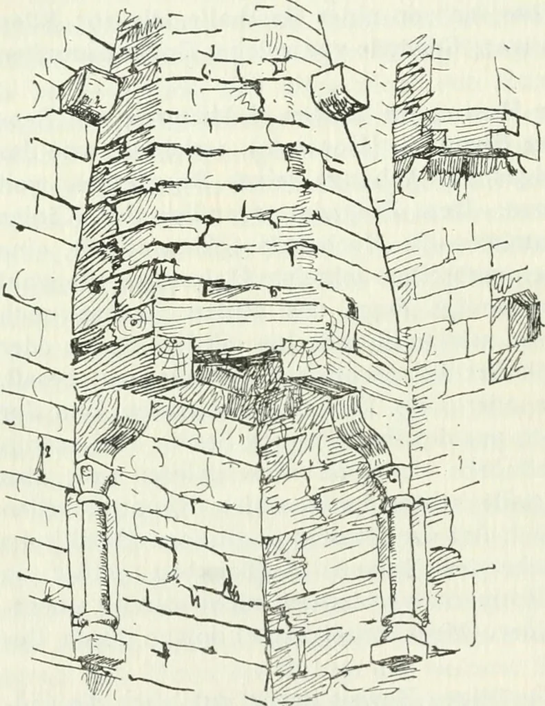 An illustration from Die älteste Kunst, insbesondere di Baukunst, der Germanen, 1909, leaf 110