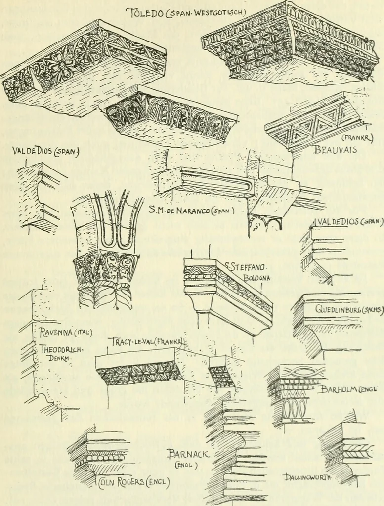 An illustration from Die älteste Kunst, insbesondere di Baukunst, der Germanen, 1909, leaf 113