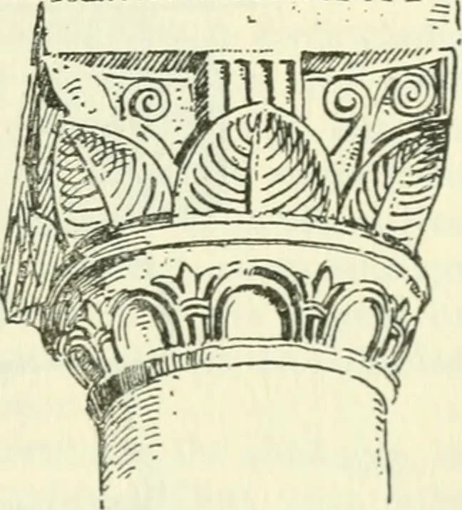 An illustration from Die älteste Kunst, insbesondere di Baukunst, der Germanen, 1909, leaf 121