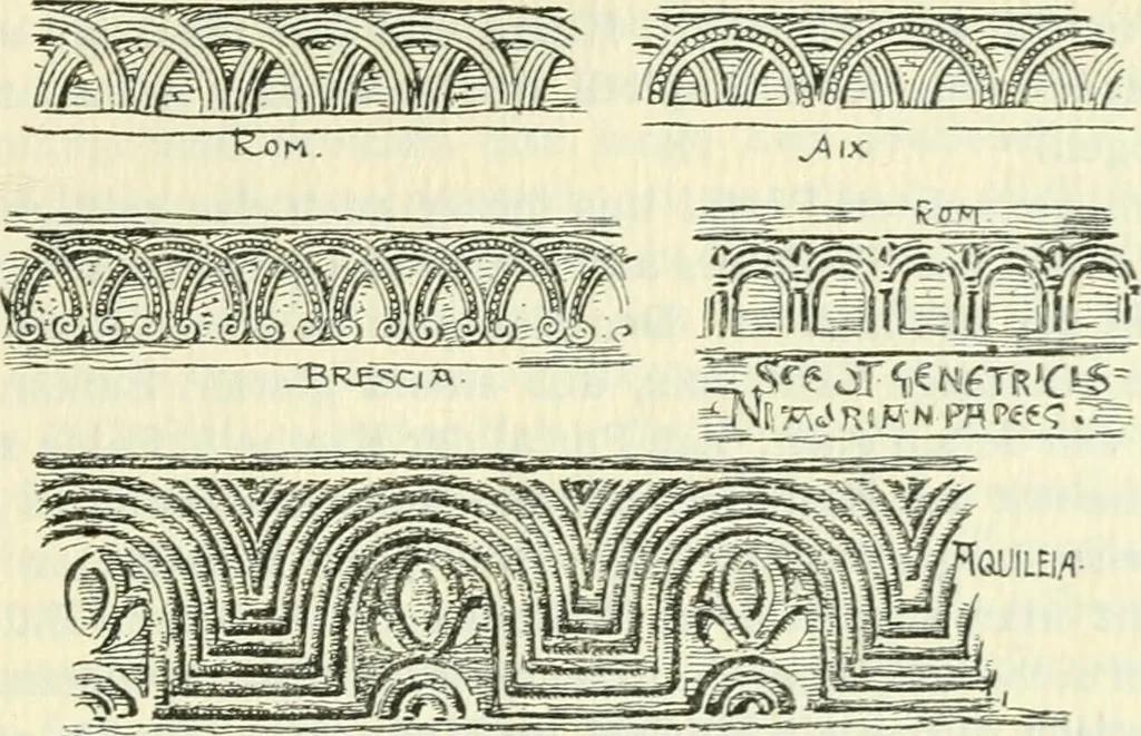 An illustration from Die älteste Kunst, insbesondere di Baukunst, der Germanen, 1909, leaf 127
