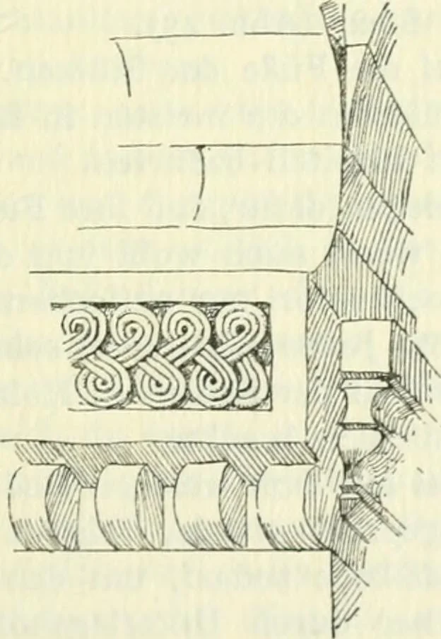 An illustration from Die älteste Kunst, insbesondere di Baukunst, der Germanen, 1909, leaf 127