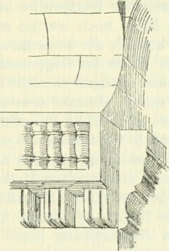An illustration from Die älteste Kunst, insbesondere di Baukunst, der Germanen, 1909, leaf 127
