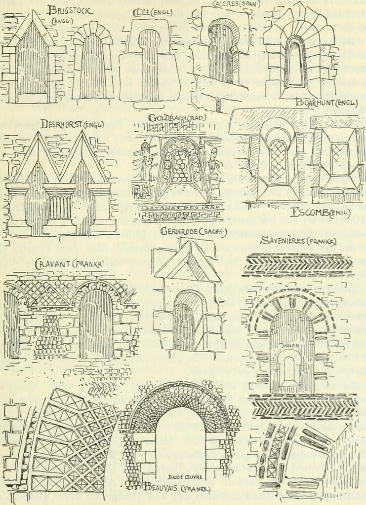 An illustration from Die älteste Kunst, insbesondere di Baukunst, der Germanen, 1909, leaf 137