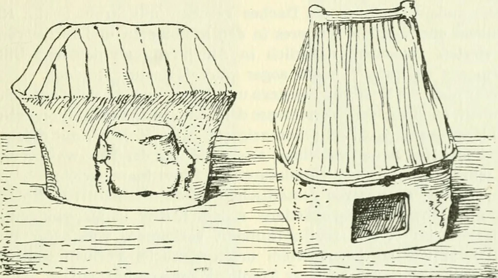 An illustration from Die älteste Kunst, insbesondere di Baukunst, der Germanen, 1909, leaf 147