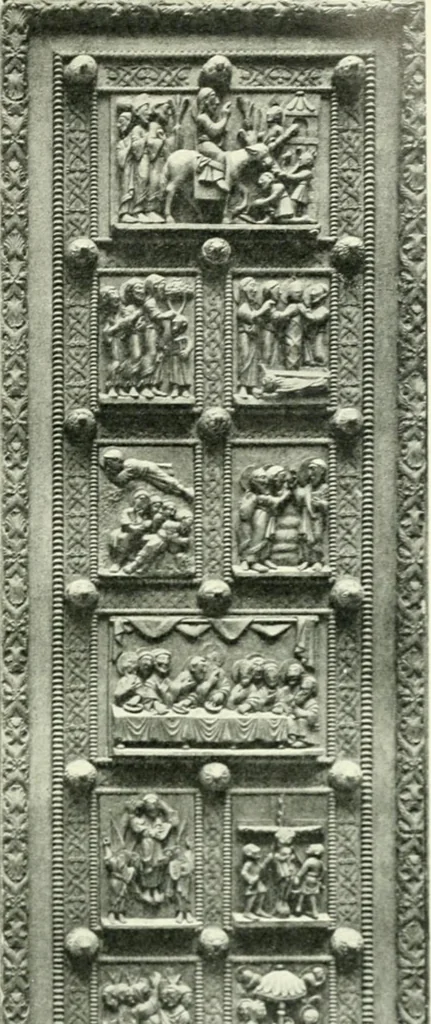 An illustration from Die älteste Kunst, insbesondere di Baukunst, der Germanen, 1909, leaf 149