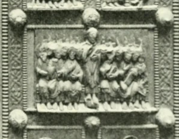 An illustration from Die älteste Kunst, insbesondere di Baukunst, der Germanen, 1909, leaf 149