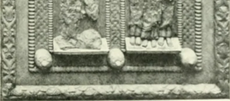 An illustration from Die älteste Kunst, insbesondere di Baukunst, der Germanen, 1909, leaf 149