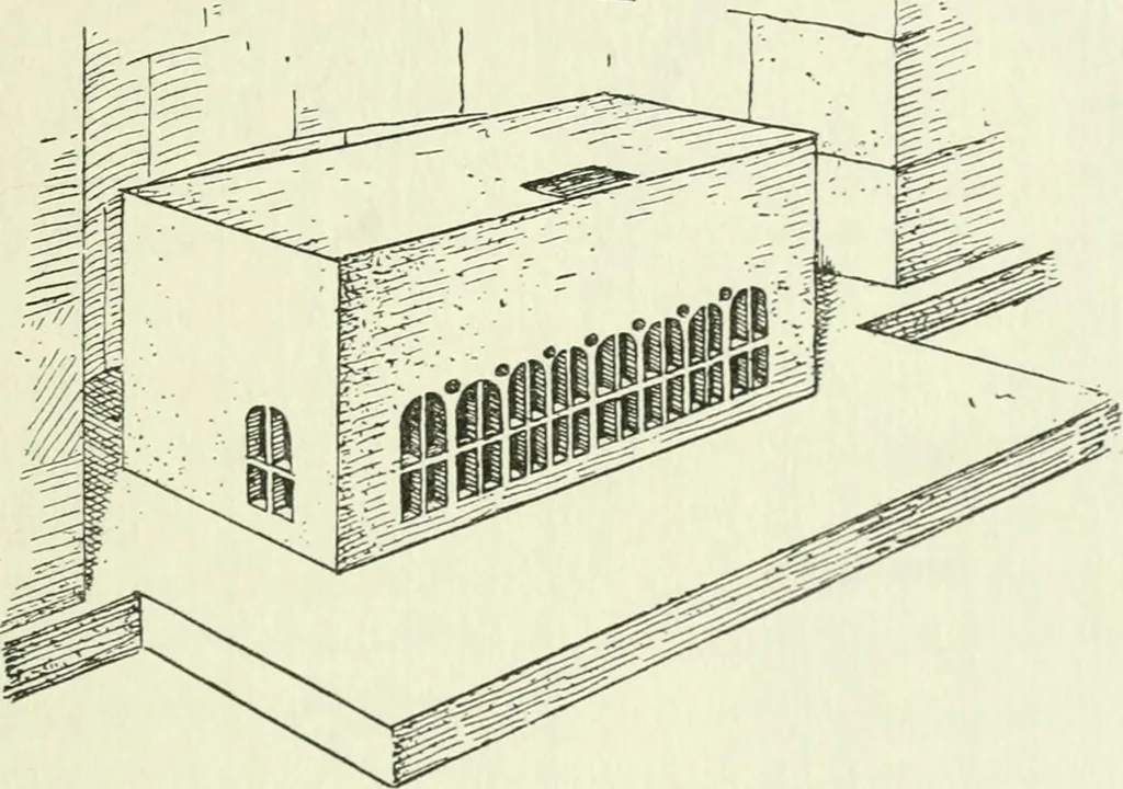 An illustration from Die älteste Kunst, insbesondere di Baukunst, der Germanen, 1909, leaf 155