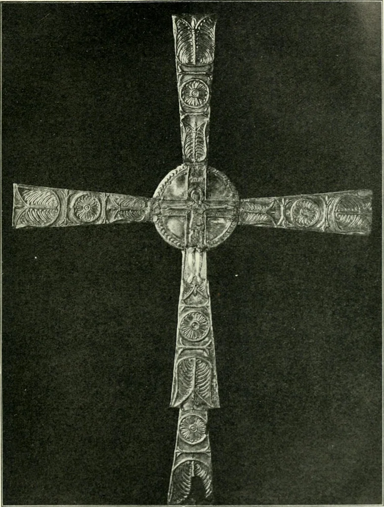 An illustration from Die älteste Kunst, insbesondere di Baukunst, der Germanen, 1909, leaf 157