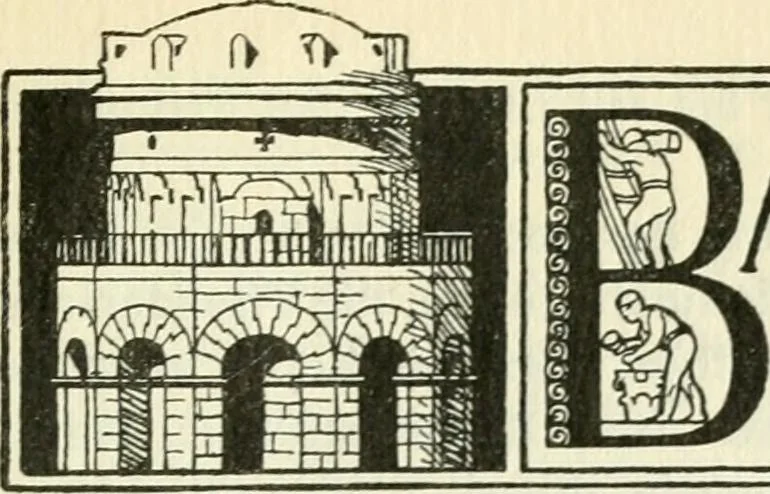 An illustration from Die älteste Kunst, insbesondere di Baukunst, der Germanen, 1909, leaf 163