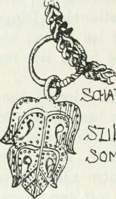 An illustration from Die älteste Kunst, insbesondere di Baukunst, der Germanen, 1909, leaf 184