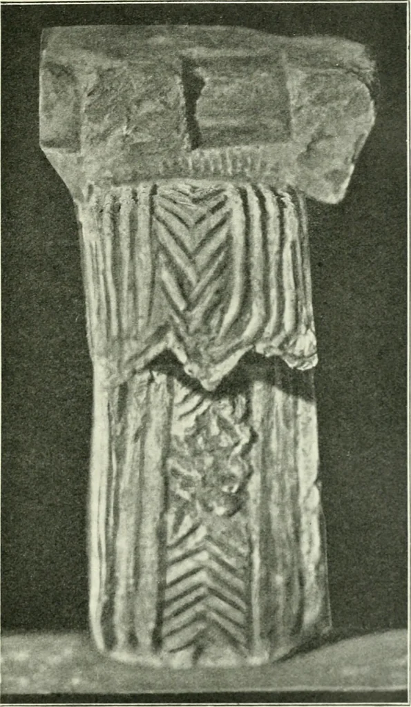 An illustration from Die älteste Kunst, insbesondere di Baukunst, der Germanen, 1909, leaf 195