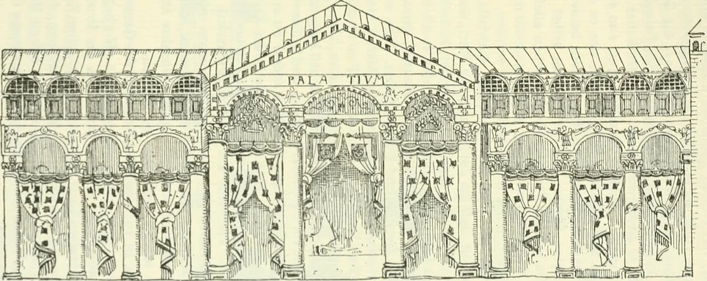 An illustration from Die älteste Kunst, insbesondere di Baukunst, der Germanen, 1909, leaf 205