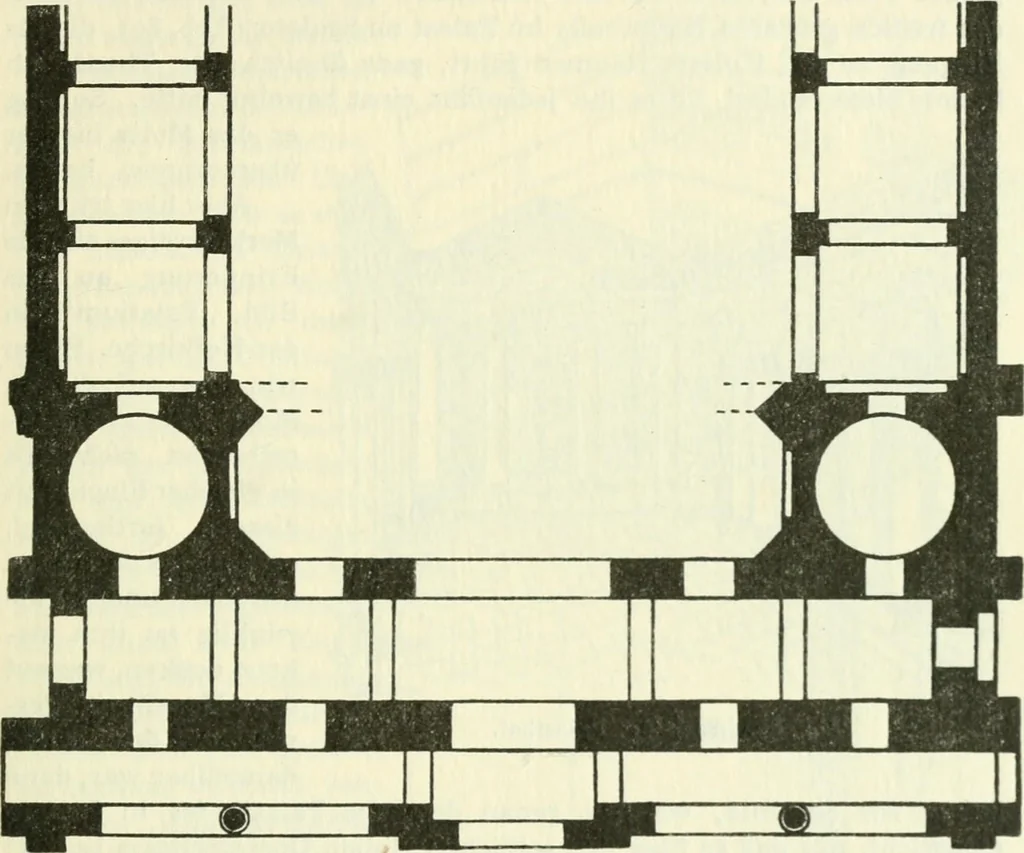 An illustration from Die älteste Kunst, insbesondere di Baukunst, der Germanen, 1909, leaf 207