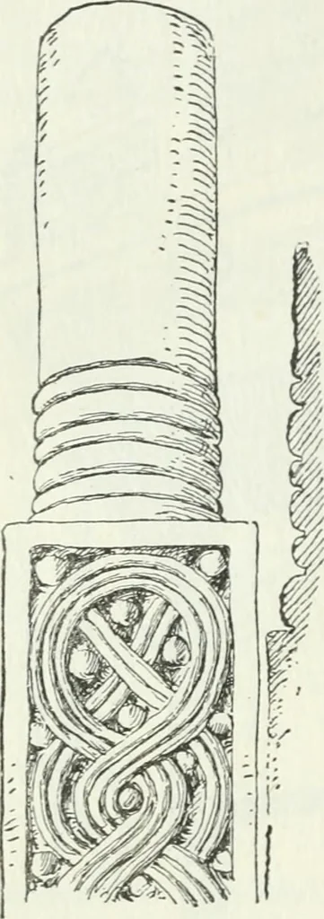 An illustration from Die älteste Kunst, insbesondere di Baukunst, der Germanen, 1909, leaf 210