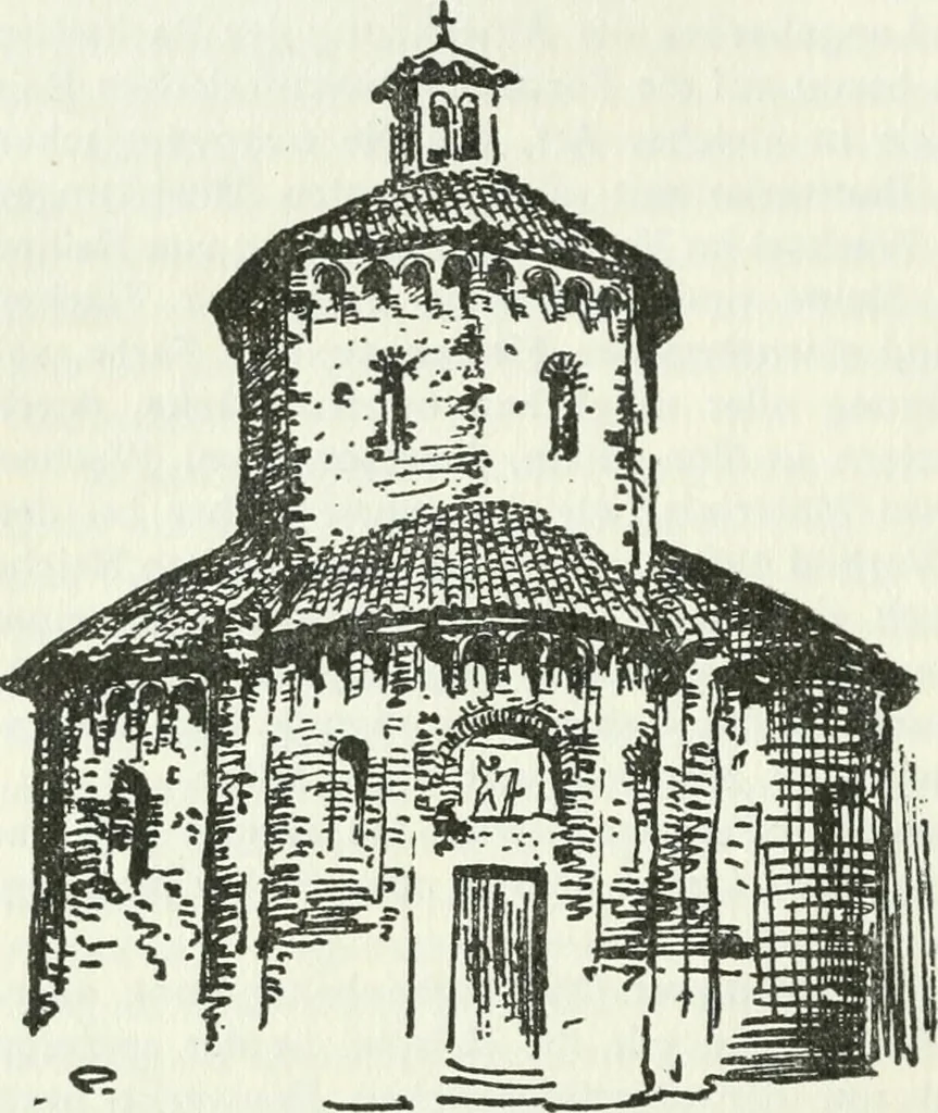 An illustration from Die älteste Kunst, insbesondere di Baukunst, der Germanen, 1909, leaf 216