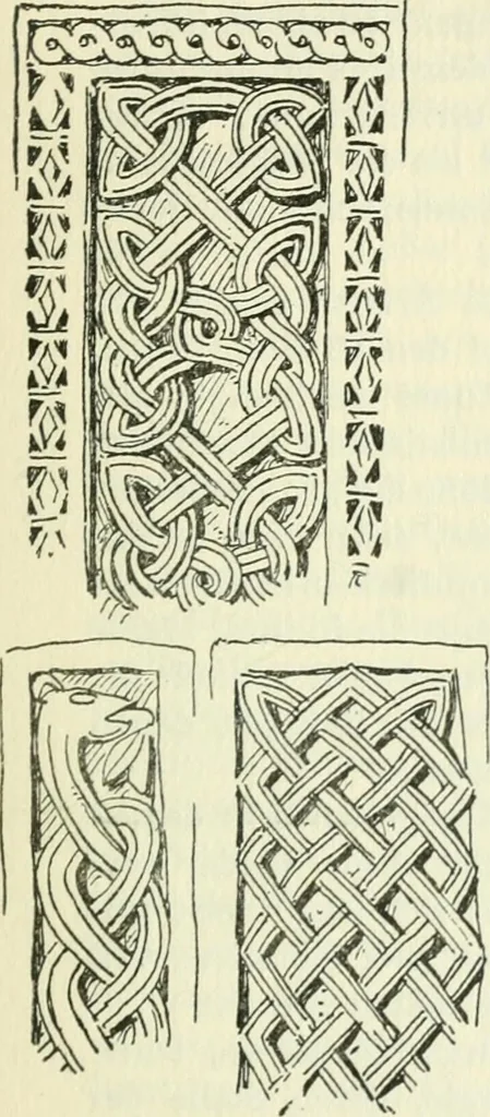 An illustration from Die älteste Kunst, insbesondere di Baukunst, der Germanen, 1909, leaf 217