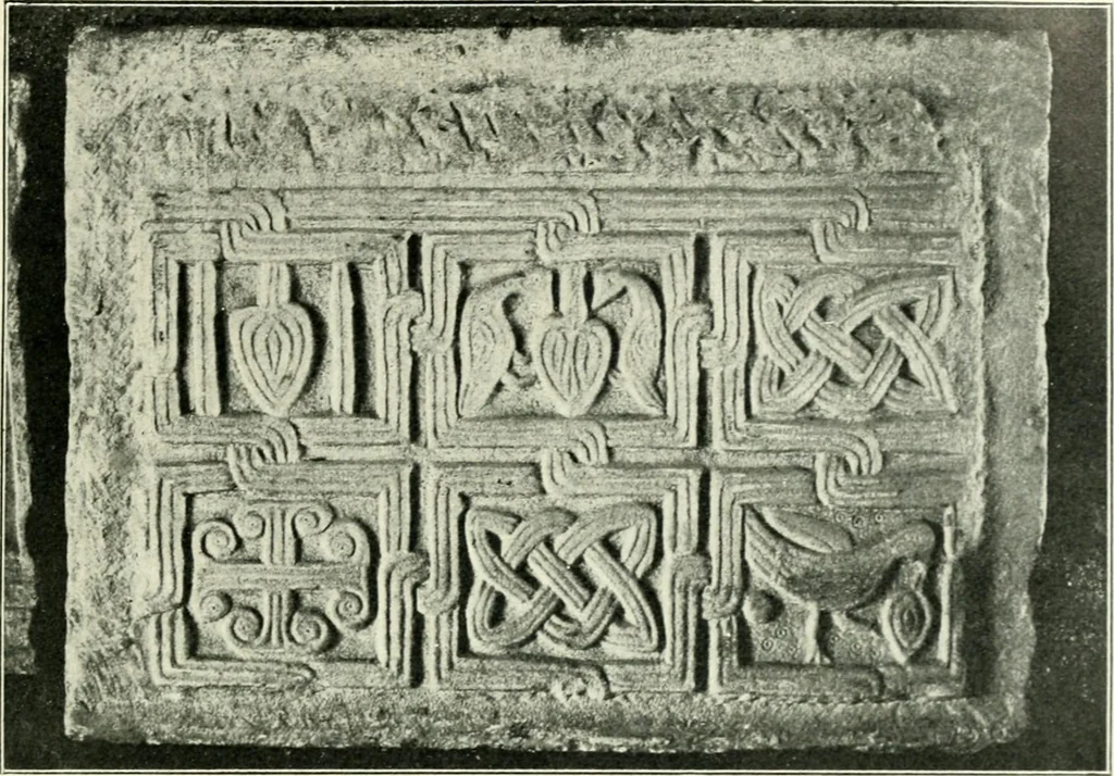 An illustration from Die älteste Kunst, insbesondere di Baukunst, der Germanen, 1909, leaf 221