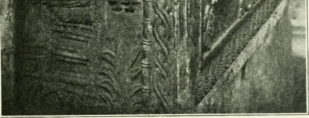 An illustration from Die älteste Kunst, insbesondere di Baukunst, der Germanen, 1909, leaf 233