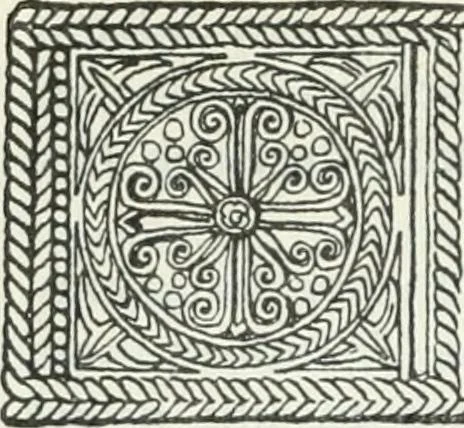 An illustration from Die älteste Kunst, insbesondere di Baukunst, der Germanen, 1909, leaf 254