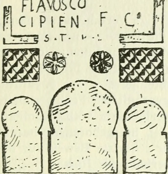 An illustration from Die älteste Kunst, insbesondere di Baukunst, der Germanen, 1909, leaf 257