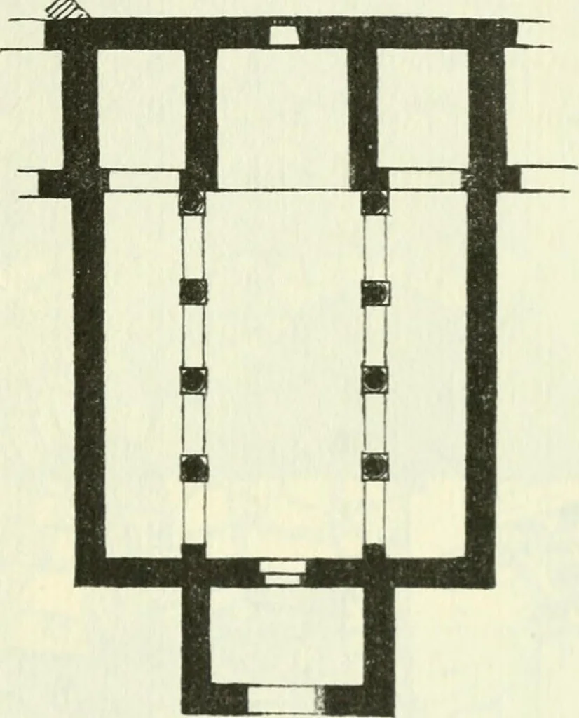 An illustration from Die älteste Kunst, insbesondere di Baukunst, der Germanen, 1909, leaf 263
