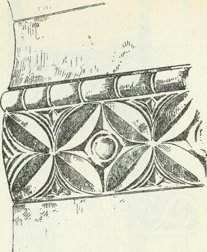 An illustration from Die älteste Kunst, insbesondere di Baukunst, der Germanen, 1909, leaf 268