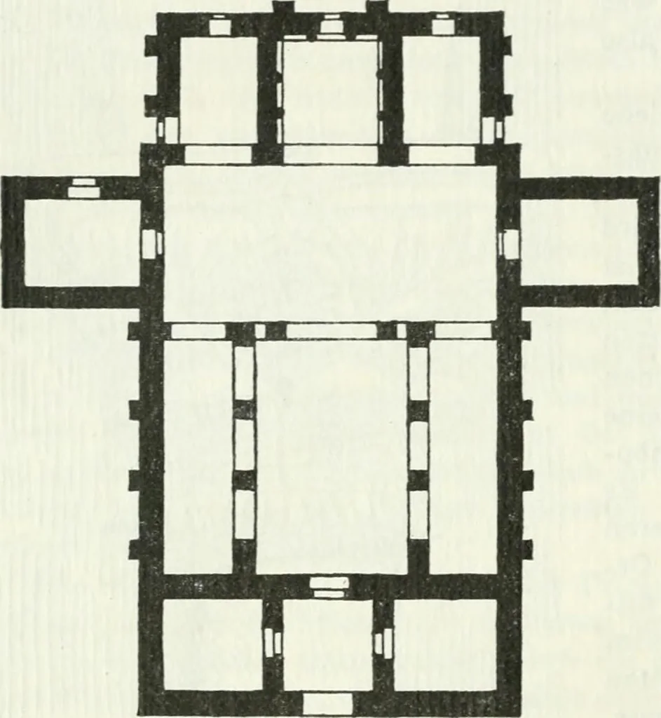 An illustration from Die älteste Kunst, insbesondere di Baukunst, der Germanen, 1909, leaf 276