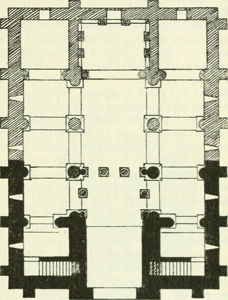 An illustration from Die älteste Kunst, insbesondere di Baukunst, der Germanen, 1909, leaf 279