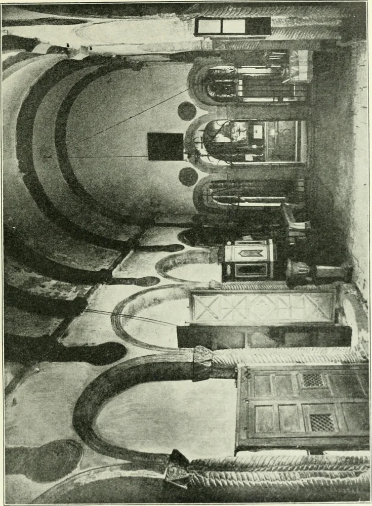 An illustration from Die älteste Kunst, insbesondere di Baukunst, der Germanen, 1909, leaf 285