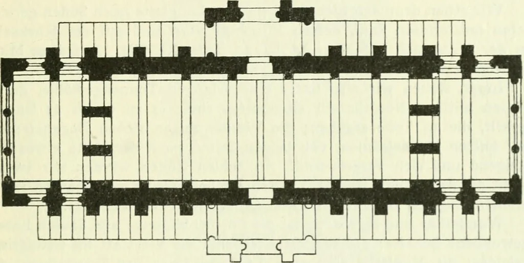 An illustration from Die älteste Kunst, insbesondere di Baukunst, der Germanen, 1909, leaf 287