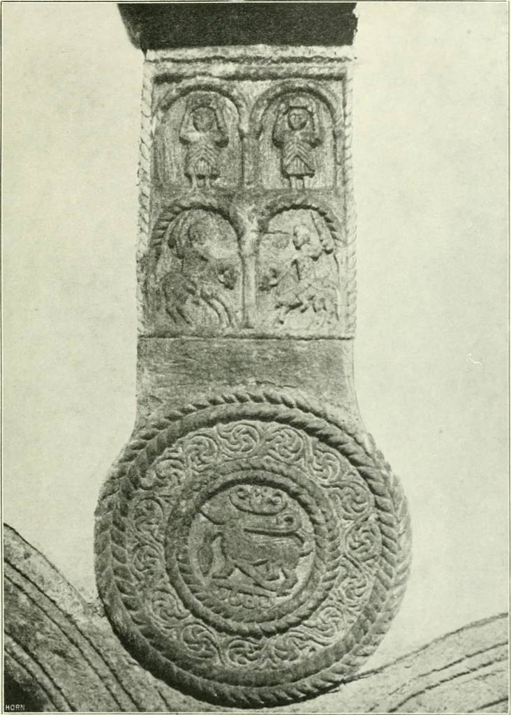 An illustration from Die älteste Kunst, insbesondere di Baukunst, der Germanen, 1909, leaf 289