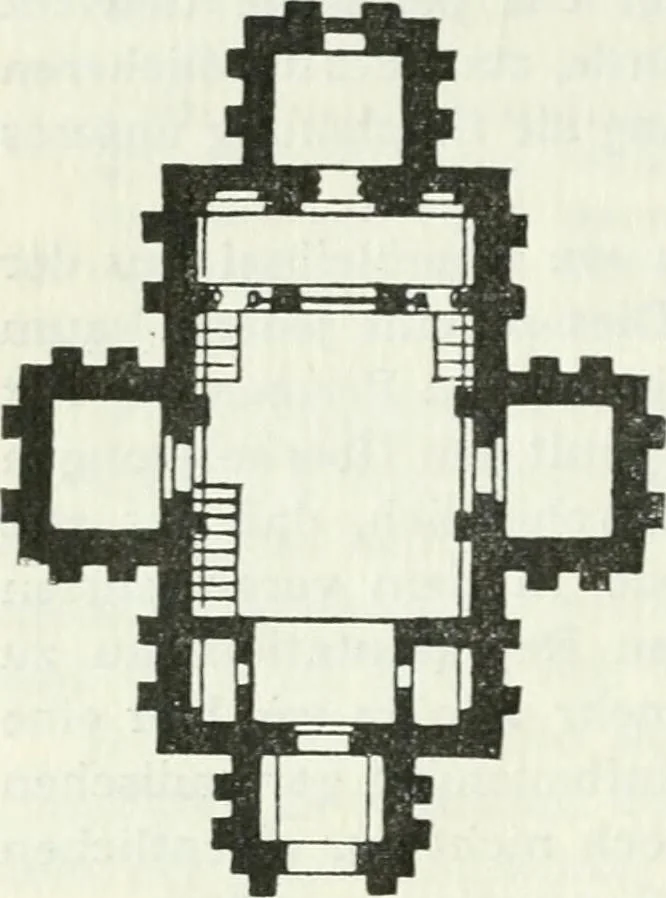 An illustration from Die älteste Kunst, insbesondere di Baukunst, der Germanen, 1909, leaf 294