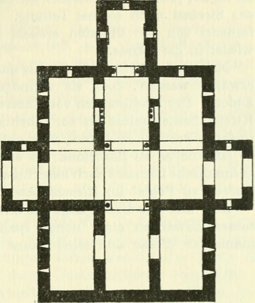An illustration from Die älteste Kunst, insbesondere di Baukunst, der Germanen, 1909, leaf 305