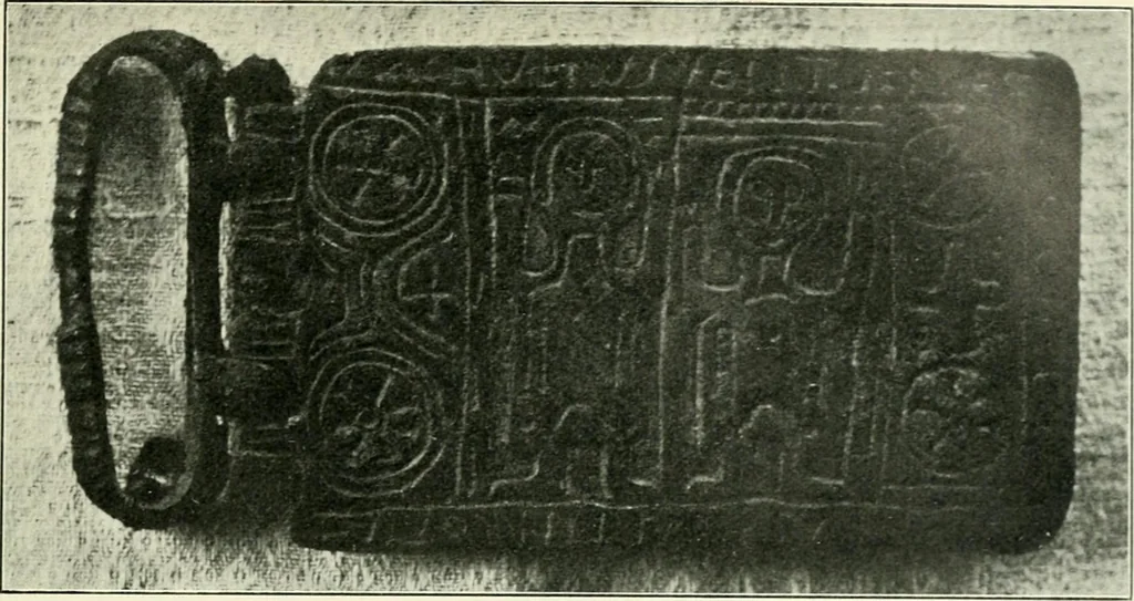 An illustration from Die älteste Kunst, insbesondere di Baukunst, der Germanen, 1909, leaf 309