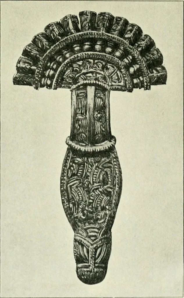 An illustration from Die älteste Kunst, insbesondere di Baukunst, der Germanen, 1909, leaf 31