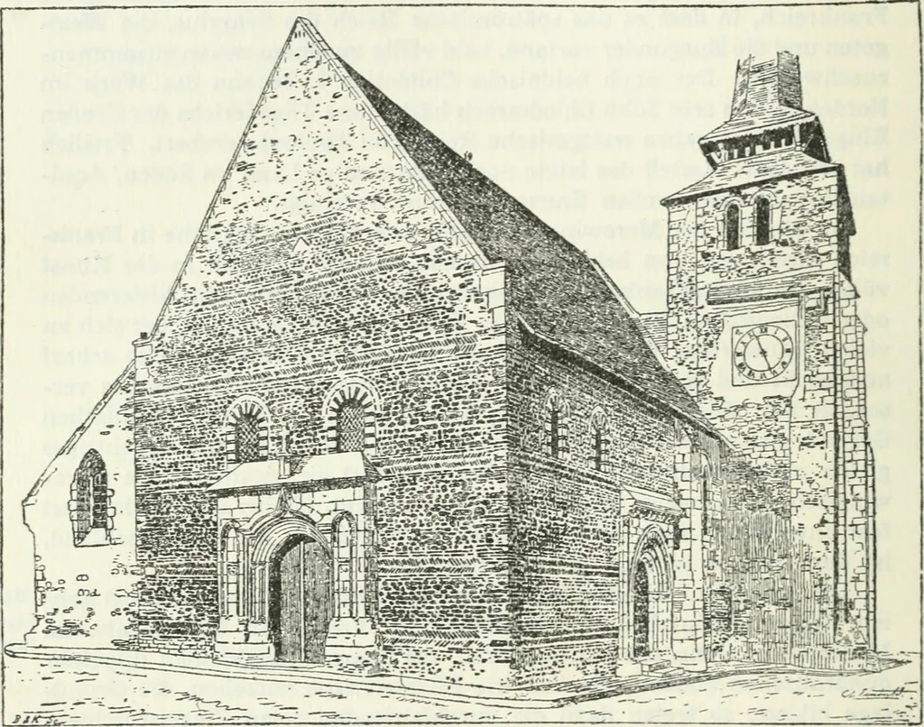 An illustration from Die älteste Kunst, insbesondere di Baukunst, der Germanen, 1909, leaf 312