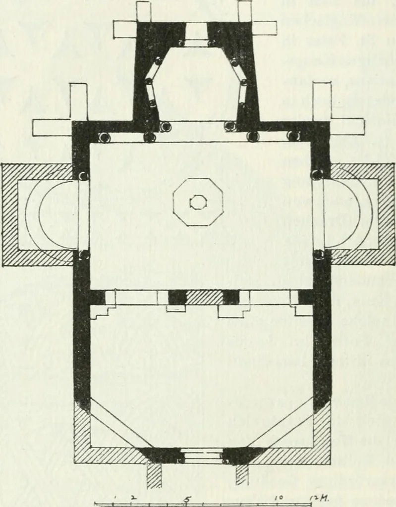 An illustration from Die älteste Kunst, insbesondere di Baukunst, der Germanen, 1909, leaf 314