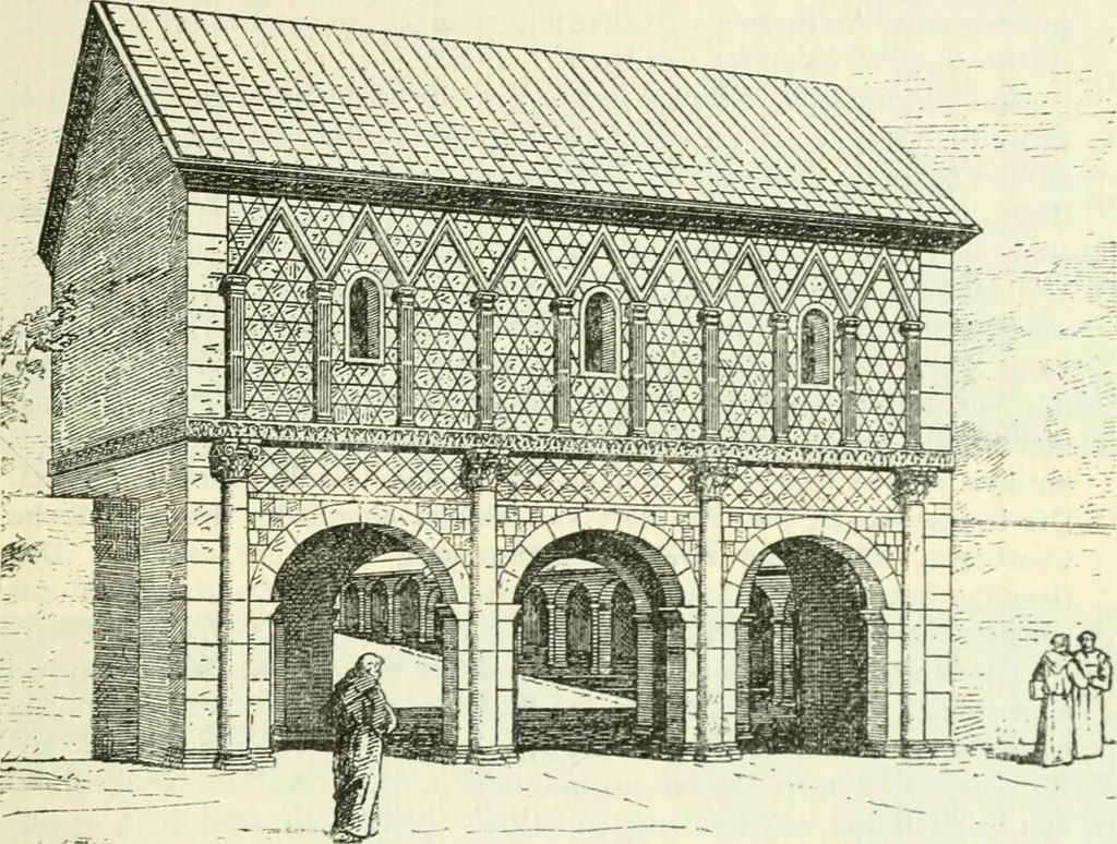 An illustration from Die älteste Kunst, insbesondere di Baukunst, der Germanen, 1909, leaf 319