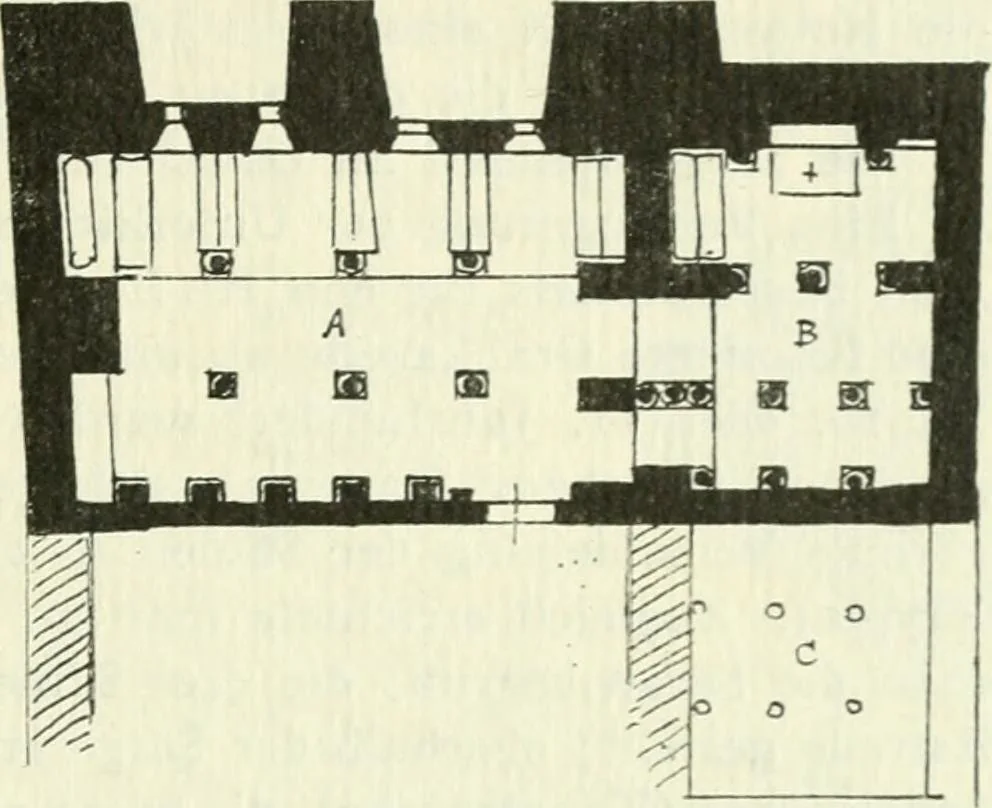 An illustration from Die älteste Kunst, insbesondere di Baukunst, der Germanen, 1909, leaf 323
