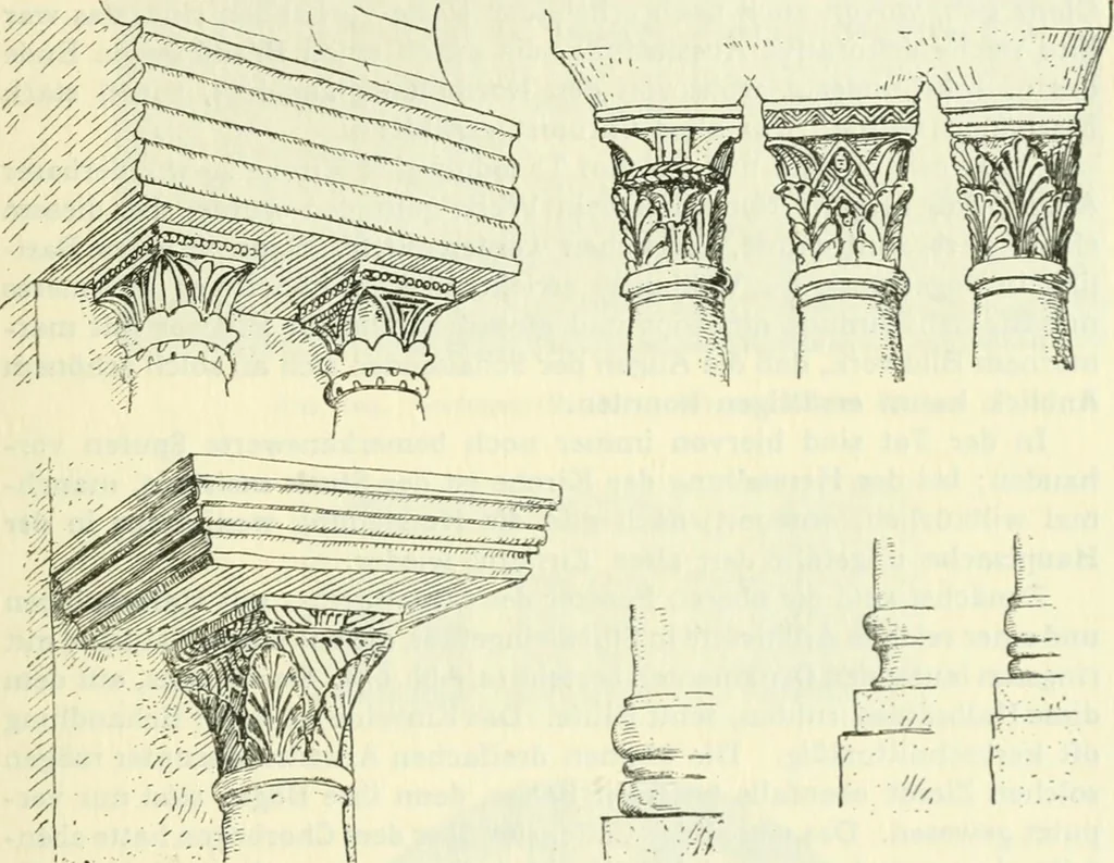 An illustration from Die älteste Kunst, insbesondere di Baukunst, der Germanen, 1909, leaf 339