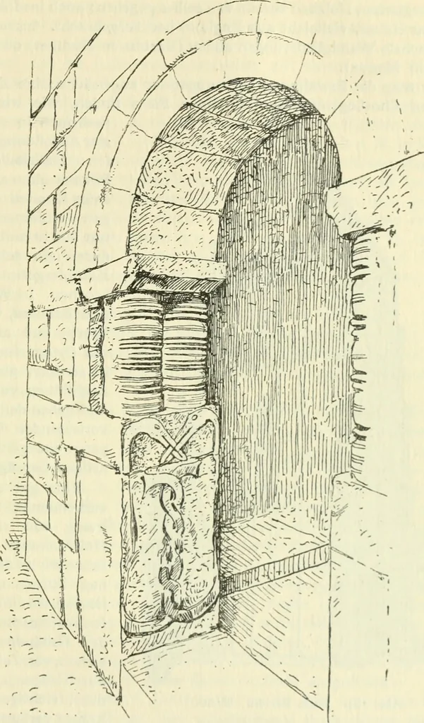 An illustration from Die älteste Kunst, insbesondere di Baukunst, der Germanen, 1909, leaf 371