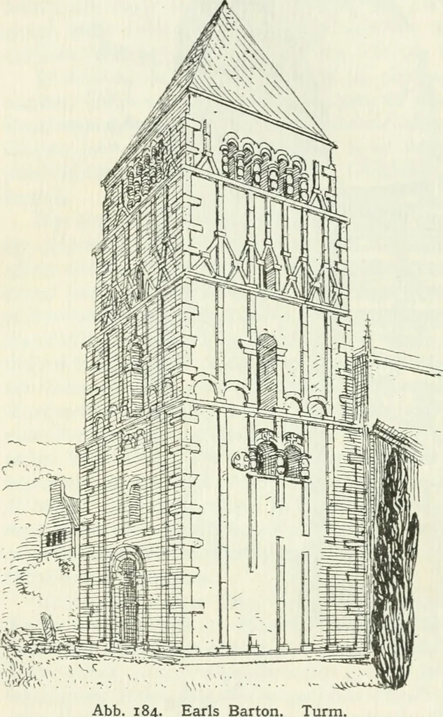 An illustration from Die älteste Kunst, insbesondere di Baukunst, der Germanen, 1909, leaf 372