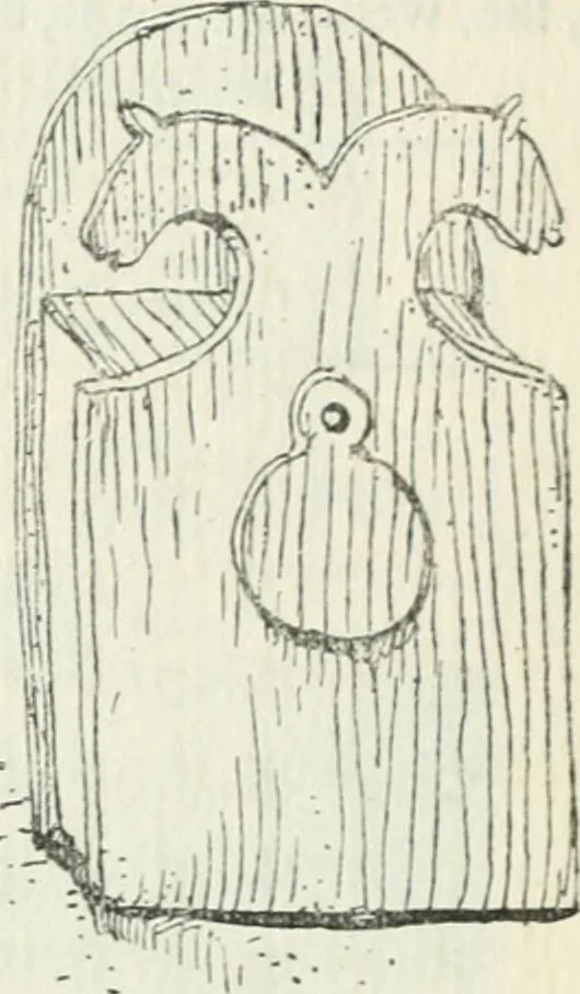 An illustration from Die älteste Kunst, insbesondere di Baukunst, der Germanen, 1909, leaf 38