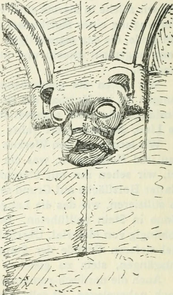 An illustration from Die älteste Kunst, insbesondere di Baukunst, der Germanen, 1909, leaf 384