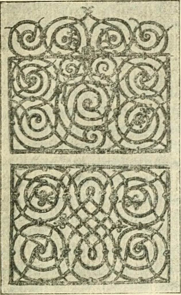 An illustration from Die älteste Kunst, insbesondere di Baukunst, der Germanen, 1909, leaf 39