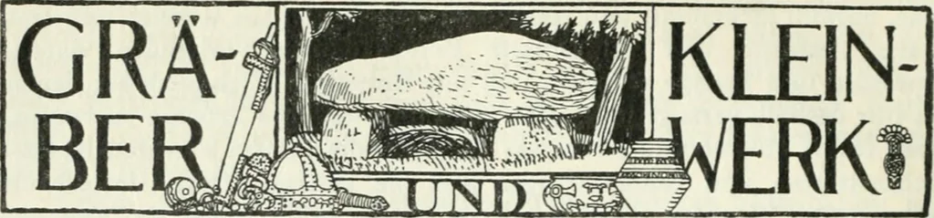 An illustration from Die älteste Kunst, insbesondere di Baukunst, der Germanen, 1909, leaf 44