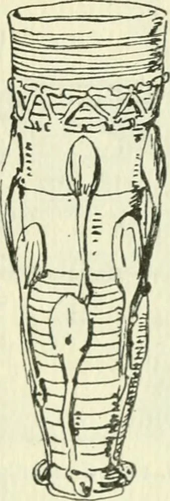 An illustration from Die älteste Kunst, insbesondere di Baukunst, der Germanen, 1909, leaf 51