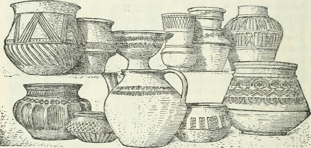 An illustration from Die älteste Kunst, insbesondere di Baukunst, der Germanen, 1909, leaf 52