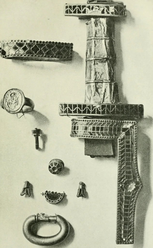 An illustration from Die älteste Kunst, insbesondere di Baukunst, der Germanen, 1909, leaf 53